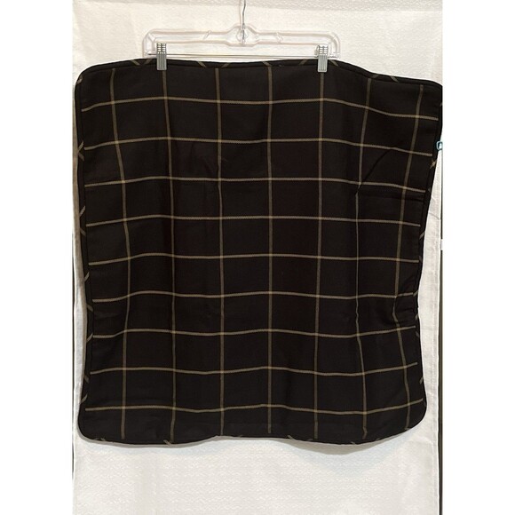 HiEnd Accents ASHBURY Euro Sham 27x27 Black Woven Tweed Pillow Cover - Picture 2 of 6